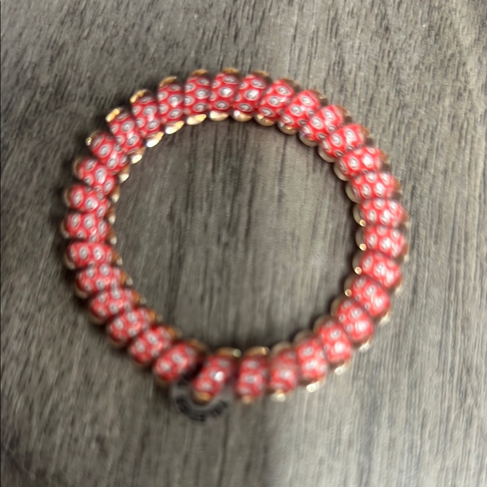 ♥️Georgia Bulldogs Red and Pink Coiled Bracelets Set - Picture 3 of 3